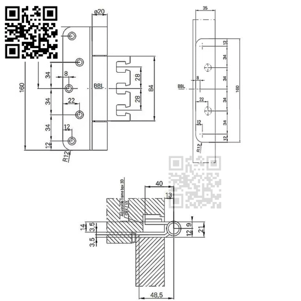 Bản lề cửa chống cháy bằng thép không gỉ Bản lề chịu lực nặng - Ảnh 2